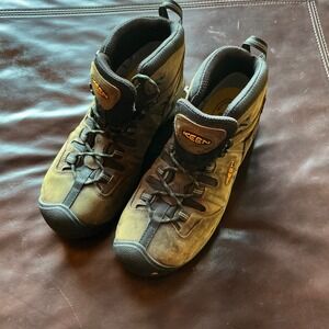 KEEN Utility Men's Waterproof Work Boots Brown Leather Metatarsal Size 10.5 Wide